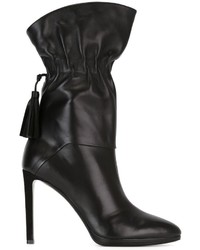 Женские черные кожаные ботинки от Roberto Cavalli