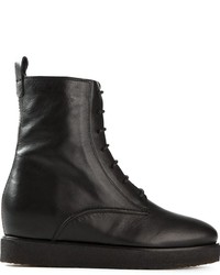 Женские черные кожаные ботинки от Roberto Del Carlo