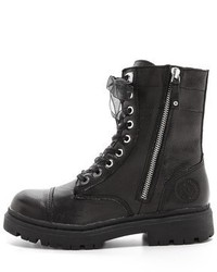 Женские черные кожаные ботинки от DKNY