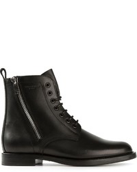 Женские черные кожаные ботинки от Saint Laurent