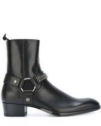 Мужские черные кожаные ботинки от Saint Laurent