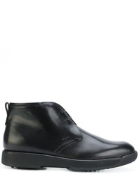 Мужские черные кожаные ботинки от Salvatore Ferragamo
