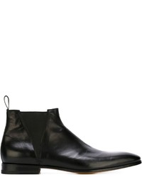 Мужские черные кожаные ботинки от Santoni