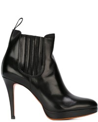 Женские черные кожаные ботинки от Santoni