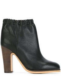 Женские черные кожаные ботинки от See by Chloe