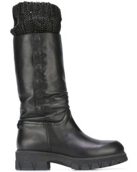 Женские черные кожаные ботинки от Twin-Set