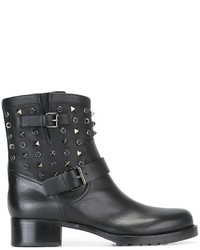 Женские черные кожаные ботинки от Valentino Garavani