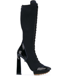 Женские черные кожаные ботинки от Versace