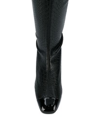 Черные кожаные ботфорты со змеиным рисунком от Giuseppe Zanotti Design