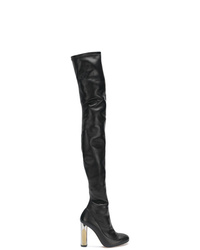 Черные кожаные ботфорты от Alexander McQueen
