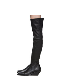 Черные кожаные ботфорты от Ann Demeulemeester