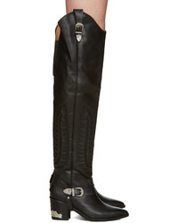 Черные кожаные ботфорты от Toga Pulla