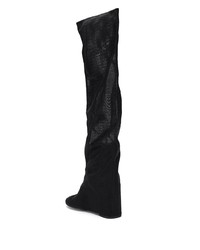 Черные кожаные ботфорты от MM6 MAISON MARGIELA