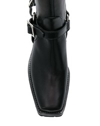 Черные кожаные ботфорты от Ermanno Scervino