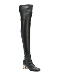 Черные кожаные ботфорты от Alexander McQueen