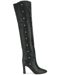 Черные кожаные ботфорты от Chloé