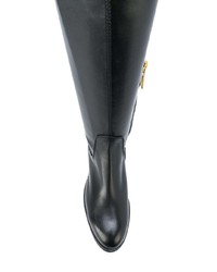 Черные кожаные ботфорты от Baldinini