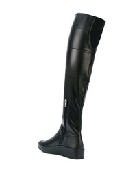 Черные кожаные ботфорты от Calvin Klein