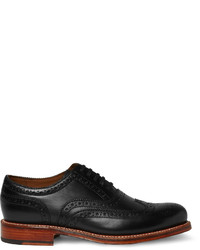 Черные кожаные броги от Grenson