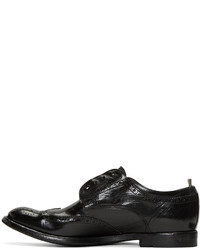 Черные кожаные броги от Officine Creative