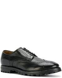 Черные кожаные броги от Officine Creative