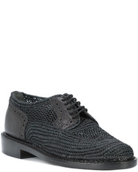 Женские черные кожаные броги от Robert Clergerie