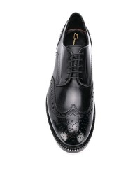 Черные кожаные броги от Santoni