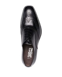 Черные кожаные броги от Salvatore Ferragamo