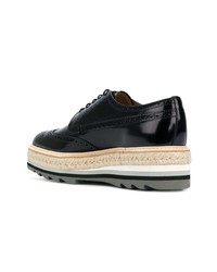 Черные кожаные броги от Prada