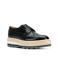 Черные кожаные броги от Prada