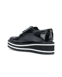 Женские черные кожаные броги от Prada