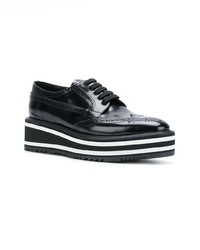 Женские черные кожаные броги от Prada