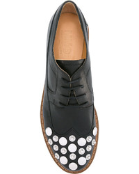 Женские черные кожаные броги от MM6 MAISON MARGIELA