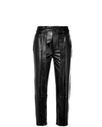 Женские черные кожаные брюки-галифе от Aalto