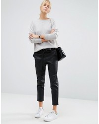 Женские черные кожаные брюки-галифе от Asos