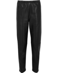 Женские черные кожаные брюки-галифе от Balenciaga