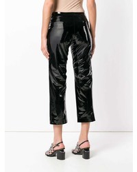 Женские черные кожаные брюки-галифе от Koché