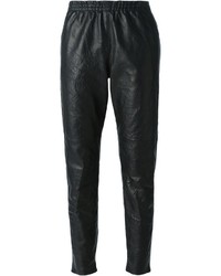 Женские черные кожаные брюки-галифе от Forte Forte