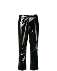 Женские черные кожаные брюки-галифе от Koché