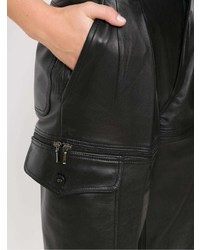 Женские черные кожаные брюки-галифе от Reinaldo Lourenço