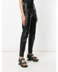 Женские черные кожаные брюки-галифе от Christopher Kane