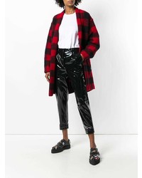 Женские черные кожаные брюки-галифе от N°21