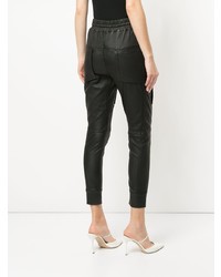 Женские черные кожаные брюки-галифе от Manning Cartell