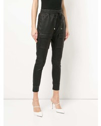 Женские черные кожаные брюки-галифе от Manning Cartell