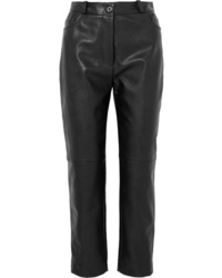 Женские черные кожаные брюки-галифе от Stella McCartney