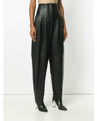 Женские черные кожаные брюки-галифе от Erika Cavallini