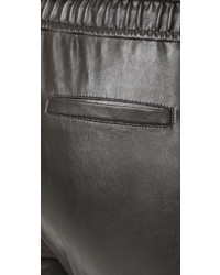 Женские черные кожаные брюки-галифе от David Lerner