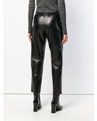 Женские черные кожаные брюки-галифе от Drome