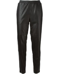 Женские черные кожаные брюки-галифе от Won Hundred