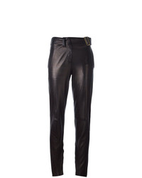 Женские черные кожаные брюки-галифе от Yves Saint Laurent Vintage